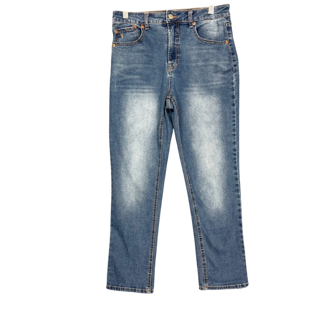 Frye Straight Leg Jeans‎ Womens 4/27 Blue Medium Wash High Rise Stretch Denim